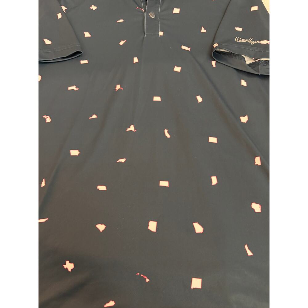 USA States Print Performance Golf Polo Shirt - Small-patriotic-America - Picture 3 of 5